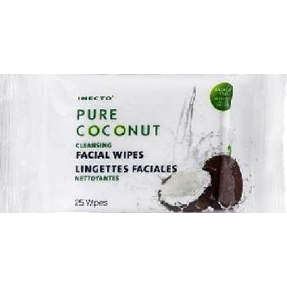 Inecto Pure Coconut cleansing face wipes 25 pieces