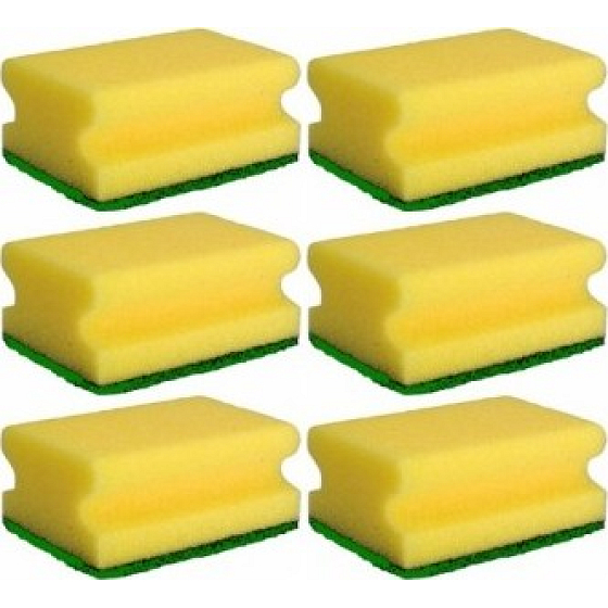 Tinky Dish Sponge Shaped 9 x 6 x 4 cm 6 pieces