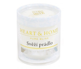 Heart & Home Fresh laundry Soy scented candle without packaging burns for up to 15 hours 53 g