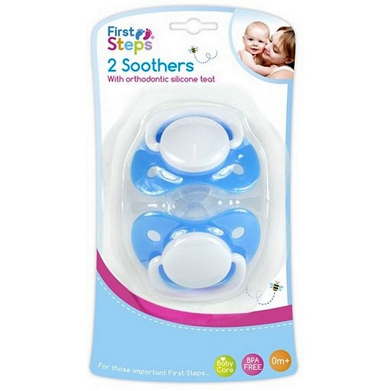 First Steps Bpa Free Orthodontic silicone comforter blue 2 pieces