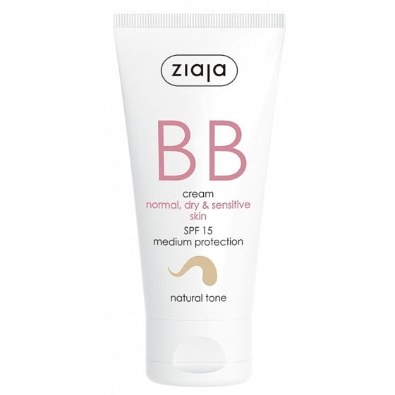 Ziaja BB SPF 15 Cream for Normal, Dry, and Sensitive Skin 02 Natural 50 ml