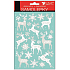 White stickers with silver glitter deer 25 x 14 cm