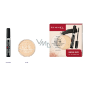 Rimmel London Black & Matte Extra Super Lash Mascara 101 black 8 ml + Stay Matte Powder 001 Transparent 14 g, cosmetic set