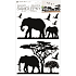 Black wall sticker elephants 24 x 42 cm