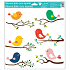 Window foil without glue Birds on twigs 33 x 30 cm