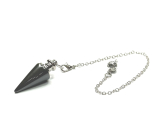 Hematite pendulum 3,5 cm + chain with ball 18 cm, healthy blood stone