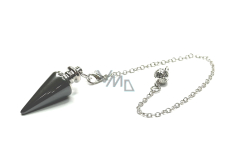 Hematite pendulum 3,5 cm + chain with ball 18 cm, healthy blood stone