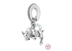 Charm Sterling Silver 925 Taurus, Charging Bull - Wall Street in the Financial District of New York City, travel bracelet pendant