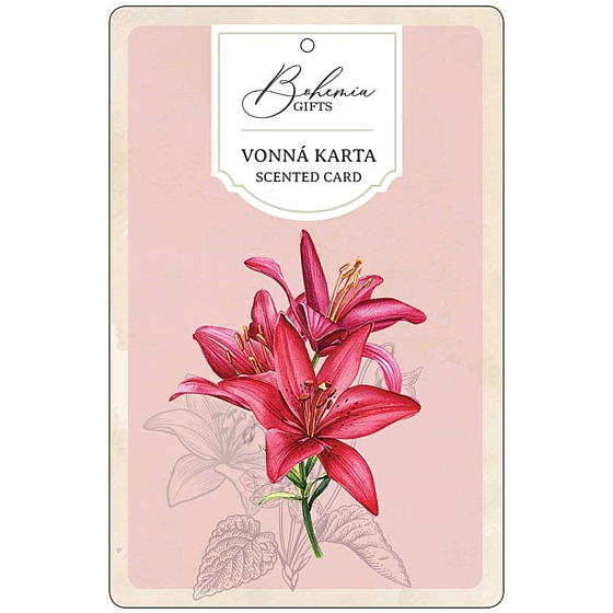 Bohemia Gifts Aromatic scented card Red flowers delicate and pure fragrance 10,5 x 16 cm