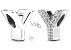 Sterling silver 925 Alphabet letter Y, bead for bracelet