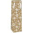 Ditipo Gift kraft bottle bag 12,3 x 7,8 x 36,2 cm Christmas natural, white snowflakes and stars