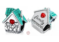 Charm Sterling silver 925 House where love lives, bead on bracelet family