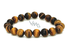 Tiger eye yellow bracelet elastic natural stone, ball 10 mm / 16-17 cm, stone of the sun and earth, brings luck and wealth
