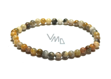 Crazy Agate elastic bracelet natural stone, 4 mm bead / 19 cm, stability, energy, confidence