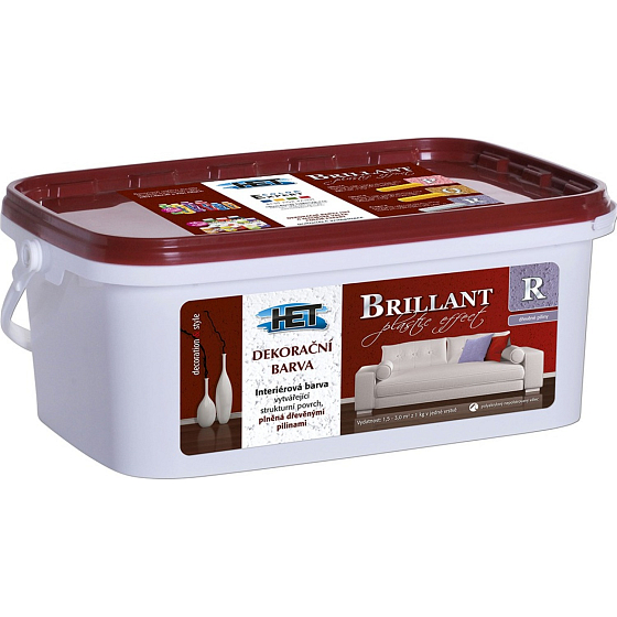 Het Brillant R wood fiber-filled structural paint according to the roller, decorative dispersion interior paint, 5 kg