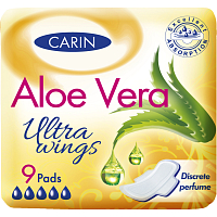 Carin Ultra Wings Aloe Vera Pads with Wings, 9 Pieces