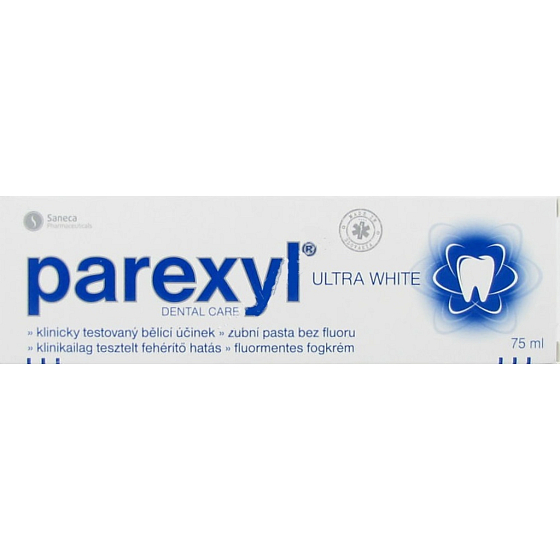 Parexyl Ultra White fluorine-free toothpaste with a whitening effect of 75 ml