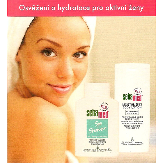 Sebamed Moisturizing body lotion for sensitive, normal and oily skin 200 ml + Spa Shower shower gel 200 ml, cosmetic set