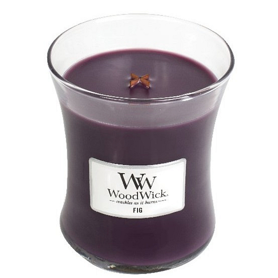 WoodWick Fig - Fig scented candle with wooden wick and lid glass medium 275 g
