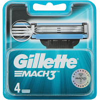 Gillette Mach3, replacement cartridges, pack of 4 pieces