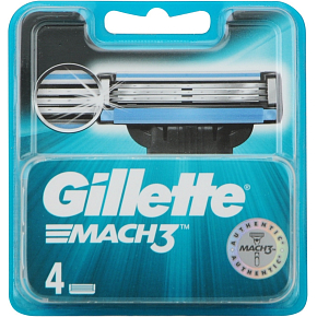 Gillette Mach3, replacement cartridges, pack of 4 pieces
