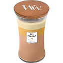 WoodWick Trilogy Golden Treats - Golden delicacies scented candle with wooden wick and lid glass large 609 g