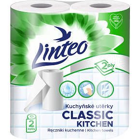 Linteo Classic 2-ply kitchen paper towels, 2× 9.3 m, 2 rolls