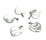 Magnesite / Howlite White Heart Pendant Natural Stone 20 mm, Purification Stone