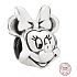 Charm Sterling silver 925 Disney Minnie portrait, bead on bracelet