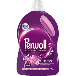 Perwoll Washing Gel Mega Renew Blossom 60 Washes, 3000 ml