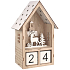 Wooden Advent Calendar House with Reindeer and LED Lighting 15 x 23 x 8 cm