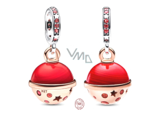Charm Sterling Silver 925 Planet Mars, Murano Two-Tone Sparkling Pendant for Space Bracelet