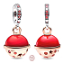 Charm Sterling Silver 925 Planet Mars, Murano Two-Tone Sparkling Pendant for Space Bracelet