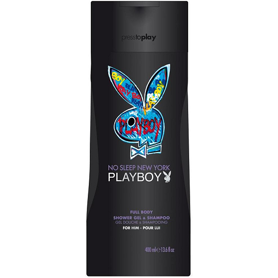 Playboy No Sleep New York 2in1 shower gel and shampoo for men 400 ml