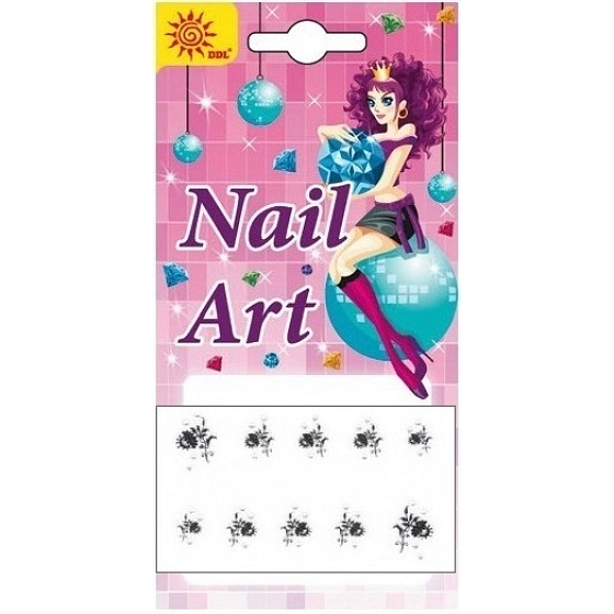 Self-adhesive nail decorations black 12 16 x 8 cm 1280