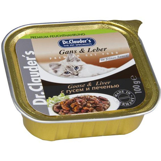 Dr. Clauders Goose with Liver Sauce with Meat Chunks Complete Cat Food 100 g