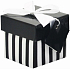 Angel Folding gift box with ribbon 05 Black and white stripes 7 x 7 x 7 cm