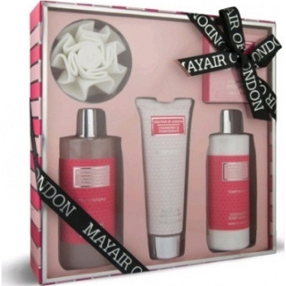 Mayfair of London bath foam 300 ml + body lotion 300 ml + shower gel 130 ml + bath crystals 100 g + washcloth, cosmetic set