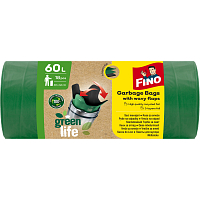 Fino Green Life recycled PE waste bags, 27 µ, 60 × 66 cm, 60 l, 18 pcs