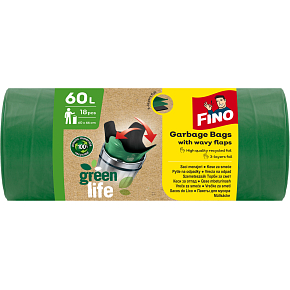 Fino Green Life recycled PE waste bags, 27 µ, 60 × 66 cm, 60 l, 18 pcs