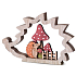 Emocio Decoration Hedgehog wooden natural, red, orange 170 x 116 mm