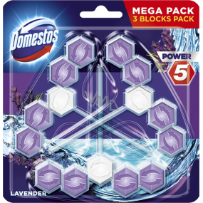 Domestos Power 5 Lavender Wc rigid block 3 x 55 g
