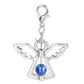Guardian angel pendant with blue pearl 29 x 37 mm 1 piece