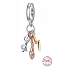 Sterling silver 925 Harry Potter - Glasses, Nimbus 2000 and lightning, 3in1 pendant bracelet