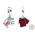 Charm Sterling silver 925 Three tiles Mahjong 3in1, pendant on bracelet symbol