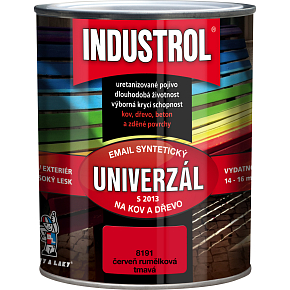 Industrol S2013 universal gloss top coat for metal and wood, 8191 dark red vermilion, 600 ml