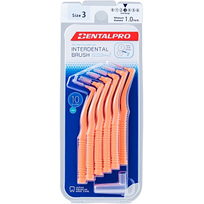 DentalPro Interdental Brush Curved 1.0 mm Orange, 10 Pieces DentalPro Interdental Brush Curved 1.0 mm Orange, 10 Pieces