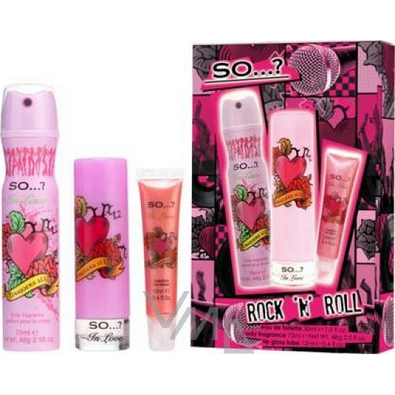 SO…? Love Rocks eau de toilette 30 ml + body lotion 75 ml + lip gloss 12 ml, cosmetic set
