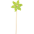 Pinwheel with large polka dots green 9 cm + skewers 1 piece