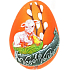 Lamb easter candle metal mat orange egg 60 mm